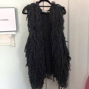 Blu Pepper Shaggy Knit Soft Vest